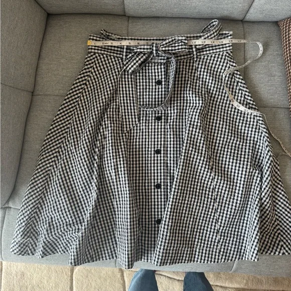 Brooks Brothers Black and White Gingham  seersucker Skirt - Picture 2 of 7